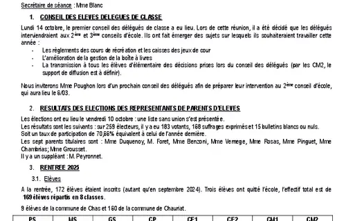 Conseil ecole
